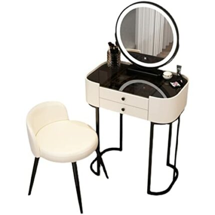 JJZXD Solid Wood Dressing Table Bedroom Small Apartment Slate Table Dressing Table (Color : D, Size : Light Grey)