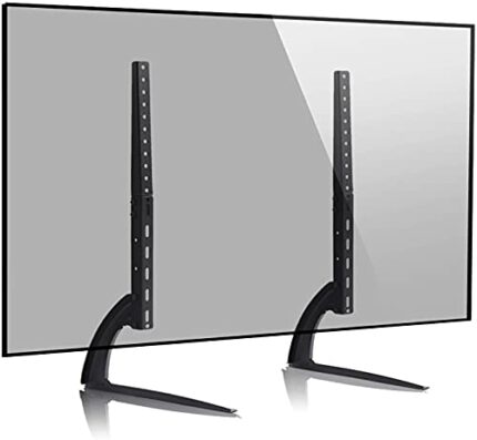 Table Top TV Stand Pedestal for 14-42 inch Flat LED LCD Screen TVs, Holds Below 30KG, VESA Within 300mm Vertically, Black