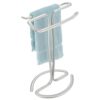mDesign Standing Towel Rack – 2-Sided Small Towel Stand for Handtowels and Facecloths – Bathroom Towel Rack for Storing and Drying Towels – Light