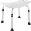 Bath Stools,Bath Chair Shower Stool Bathroom Seat - Lightweight Aluminum - Height Adjustable - Non-Slip - Older People with Reduced Mobility Carr