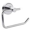tesa SMOOZ Toilet Paper Holder - No Drill Chrome Plated Metal Toilet Roll Holder without Lid for Bathrooms and Guest Toilets - Includes Removable