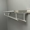 GLYP Bathroom Towel Holder Wall Mounted 26-Inch SUS304 Stainless Steel Modern Hotel Towel Shelf Rack with Double Towel Bar, Brushed Nickel