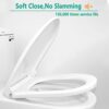 D Shape Soft Close Toilet Seat,Toilet Seat White,Soft Close Toilet Seat for Easy Cleaning,Top Fixing Stainless Steel Hinges Toilet Seats (42 * 33