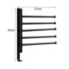 HIGOH Towel Rack Towel Bar Towel Holder with Hooks, Wall Mounted Bathroom Towel Rack Hanging Holder, Aluminum Multipurpose 5 Layer Towel Bar Deco