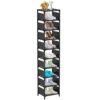 UrMsun 10 Tiers Vertical Shoe Rack, Tall Small Narrow Space Saving Shoe Storage Organizer for Entryway Door Single Pairs Sturdy Shoe Shelf (10 Ti