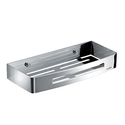 Gedy G-Hanoi, Rectangular Bathroom Organizer in 304 Stainless Steel with Chrome Finish, R&D Design, Measures 4.5x30x12.7 cm and 0.6 kg, 2 Year Wa
