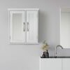 Teamson Home Wooden Bathroom Mirrored Wall Medicine Cabinet Storage with Mirror & Adjustable Shelves White EHF-F0008