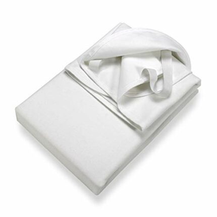 SETEX Molleton Mattress Protector – 100% Cotton, White, Cotton, White, 200 x 200 cm