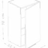 Berlioz Creations CP4HG One door wall kitchen cabinet High Gloss Grey 40 x 34 x 70 cm