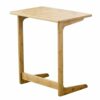 Zoopolyn Tv Tray Table Bamboo Tv Dinner Table Z Shaped end Table for Sofa Couch Laptop Living Room Bedroom White
