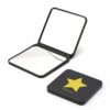 CHEERYMAGIC Portable Folding Mirror, Little Travel Mirror Pocket Compact Makeup Mirror for Make Up Hair Styling and Shaving 7 x 6.5cm Black A4MNS