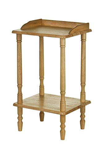Premier Housewares Rubberwood Rectangle Console Table with Shelves Console Table Narrow Vintage Hall Table Telephone Table 62 X 36 X 29 Cm, Natur