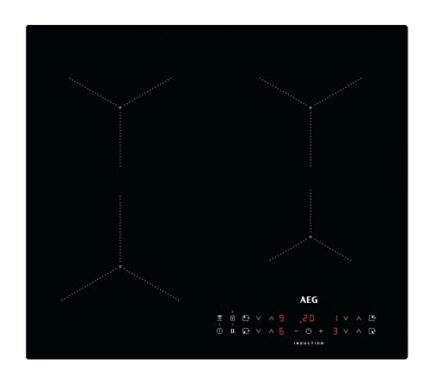 AEG ILB64334CB Built-In Induction Hob, 3000 Series, 60cm, Black, Glass Top, 4 Zone Heating Elements, Touch Control with LED Display, 3000W