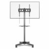 XINLEI Mobile TV Stand on Wheels, Portable TV Trolley with Shelf for 21-60 inch Flat Curved Panel TVs up to 35kg, Height Adjustable Tall Rolling