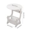 Hemore Small Side Table, 18inch PVC Wood Round 2 Tier Nightstand with Storage Shelf, Small Bedside Table, Sofa End Table for Bedroom Living Room