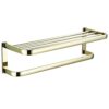 -Shelf,Towel Rack Simple Towel Rack, Double Bathroom Shelf, Hotel,Niture, Brass, Storage Shelves, Gold, Easy to Install