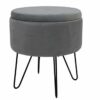 ASPECT Elenore Storage Hairpin Legs/Dressing Stool (Dark Grey/Gold), Wood, 41(L) x41(W) x45.5(H) cm