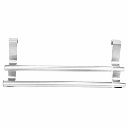 Telescopic Towel Holder Double Layers Towel Bar Rack for Bathroom Hanger Organizer for Door Cabinets