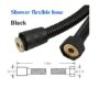 Black matt Universal 1 Mode Shower Head Slim Square High Pressure Shower Head Rainfall Hand Held Water Saving Bathroom Handshower
