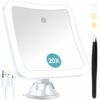 B Beauty Planet Magnifying Mirror with Light,20x Magnifying Lighted Makeup Mirror with Touch Control and Suction Cup,Rechargeable,360° Rotation,B