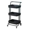 THYKL Kitchen bathroom multi-layer storage shelf three shelves beauty trolley with wheels trolley