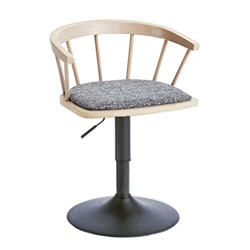 DINGZZ Solid Wood Nordic Swivel Bar Chairs Backrest Bar Stools Home Kitchen Furniture Height Adjustment Bar Chair Dining Chair (Color : Argento,