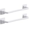 2 Pieces Towel Bar rail, Plastic Wall mount Pot Lid Rack, Self Adhesive Hanger Rail Organizer Holder, Bar Bathroom Accessories, for Kitchen Bathr