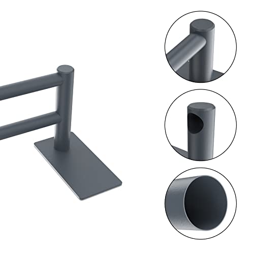 Towel Rail, No Drilling Bathroom Towel Rail Self Adhesive Wall Mounted Double Hand Towel Holder Made of 304 Brushed Stainless Steel for Bathroom