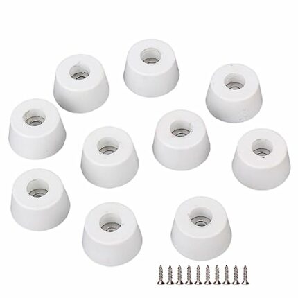 BQLZR Cabinet Furniture Recessed Rubber Feet Pad Table Desk Bumpers Covers Protector 25 x 20 x 13mm White Pack of 10