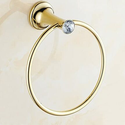 HIGOH Towel Racks,Bath Towel Holder,Bathroom Hand Towel,Towel,Bathroom Towel Holder,Stainless Steel Wall-Mounted round Towels,Crystal Towel Rack