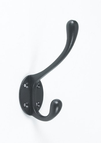 Hastings Traditional Cast Iron Hat and Coat Hook (Black, Pack of 4)