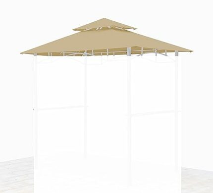 GRASEKAMP Qualität seit 1972 48725 GRASEKAMP Quality Since 1972 BBQ Grill 1.5 x 2.4 m Sand Shelter Double Roof Gazebo, Beige