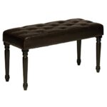 Cortesi Home Franz Tufted Ottoman Piano Bench, Espresso Brown