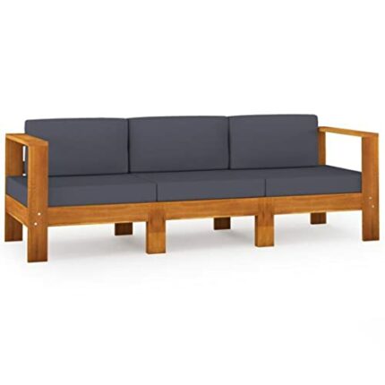 TJLSS Garden Furniture 6 Pcs with Cushions Cream Solid Acacia Wood Garden Furniture Set (Color : B, Size : Taille unique)