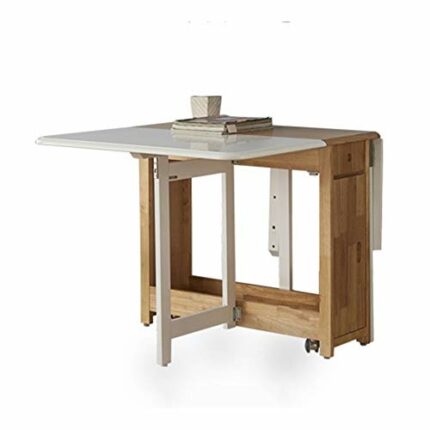 XJWWW-URG 1.35M Dining Table Folding Drop Leaf Butterfly Solid Wooden Kitchen Furniture Natural Solid (only Folding Table) XJWWW-URG