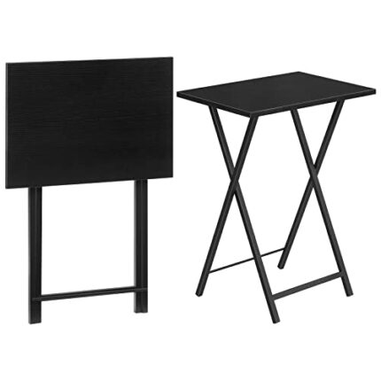 HOOBRO Folding Table Set of 2, Small Side Table, TV Tray Table for Small Spaces, Industrial Snack Table for Eating, Sofa End Laptop Coffee Dinner