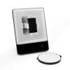 Glamcor Riki Skinny Smart Vanity Mirror with HD LEDs, Magnifying Mirror Attachment, Phone Holder and Bluetooth Control (Rose Gold, 10X Magnificat