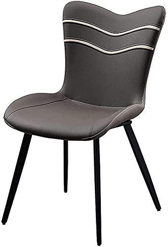 RILOOP Modern Leather Dining Chair,Home Living Room Side Chair Counter Lounge Computer Office Reception Chair with Metal Chair Legs Living Room C