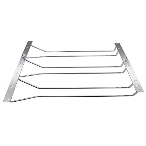 Abcsea 3 Rows Wine Glass Rack, 30cm Chrome Finished Wine Glass Holder Rack for Bar or Kitchen