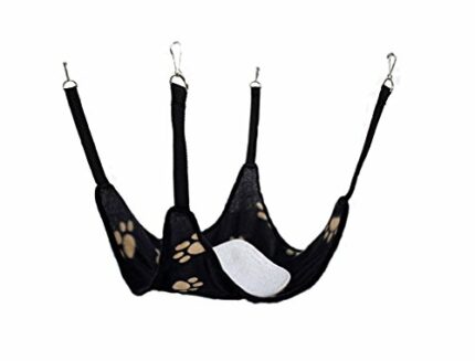 Little Friends Plain Hammock with Fleece Centre, Black Paw Print Black