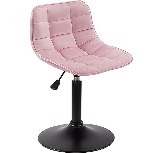 T-THREE.Dresser Stool, Swivel Chair, Barstool Set of 2,Suede, Adjustable Pneumatic Lift for Kitchen, Counter, Home, Dressing Room and Bar(Black)