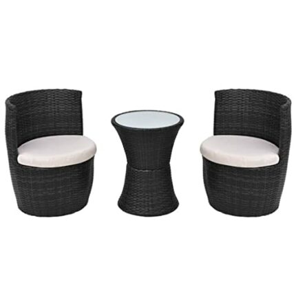 TJLSS Bistro Furniture 3 Pcs with Cushions Braided Resin Outdoor Furniture Garden Set (Color : C, Size : Taille unique)