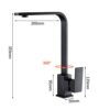 Yunnyp Kitchen Faucet Hot Cold Water Mixing Tap Single Handle 360 Degree Rotation Bar Kitchen Sink Faucet, Modern Style Matt Black Tap