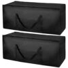 wsryx 2 Pack Outdoor Garden Furniture Cushions Waterproof Storage Bag, 600D Oxford Fabric Extra Large Patio Storage Box for Cushions, Bench, Pill