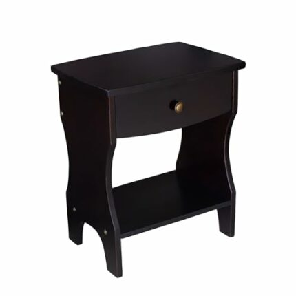 Peivlxar Solid Wood End Table with Drawer,Side Table with Storage,Wooden Flat Leg,Living Room and Bedroom,Bedside Table Home Decor, Easy Assembly
