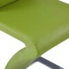 vidaXL 6x Dining Chairs with Zigzag Shape Kitchen Living Room Dinner Room Home Restaurant Office Side Chairs Seating Furniture Green Faux Leather