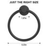 NileHome Towel Holder for Bathroom Wall Matte Black Towel Ring 304 Stainless Steel Hand Towel Holder Heavy Duty Towel Hanger for Bath, Kitchen
