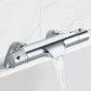 Solepearl Thermostatic Bath Shower Mixer Bar Tap, 38℃ Thermostatic Bathtub Shower Mixer Valve with Waterfall Bath Filler Spout, Exposed Solid Bra