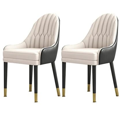 Kitchen Dining Room Furniture Chairs Dining Kitchen Room Chairs Set Of 2, Modern PU Leather High Back Soft Seat Dining Chairs，Solid Wood Legs Liv