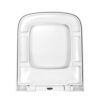 Fanmitrk White Toilet Seat Duroplast,Soft Close Toilet Seat,Square Shape,Easy to Clean,Quick Release and Top Fastening (UF09-06)
